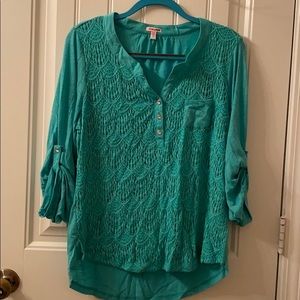 Size 1X Teal Top